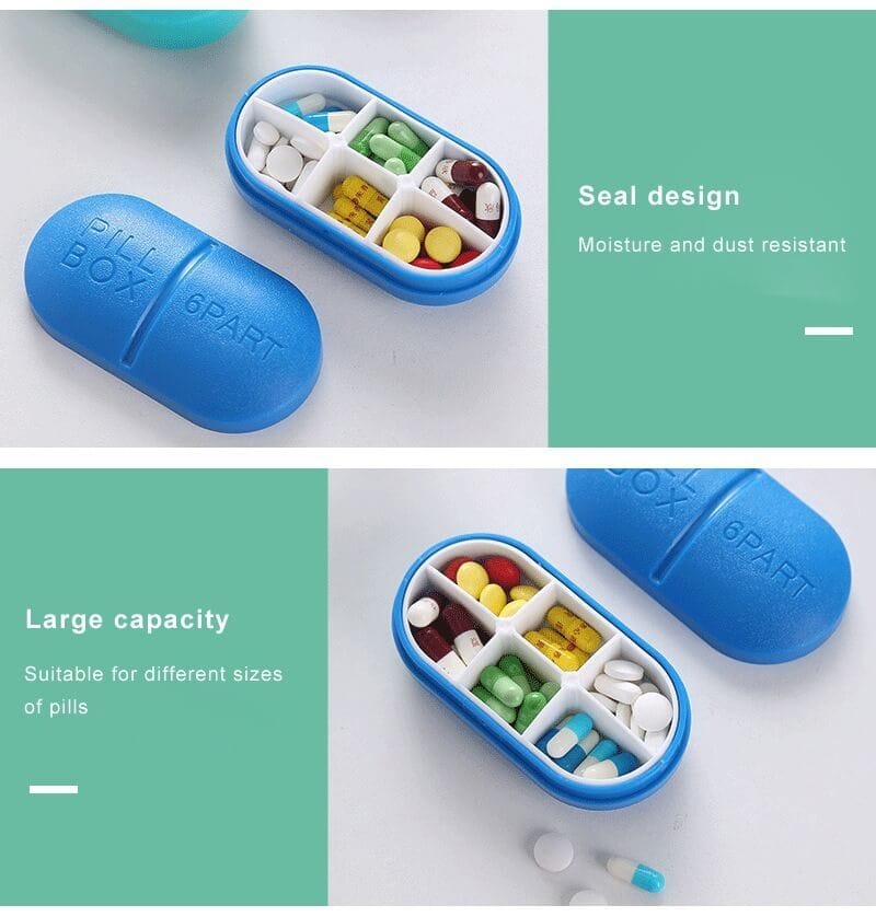 capsule type 6 cases pocket pill box product display 6