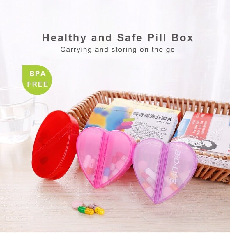 heart shape plastic pill box product display 1