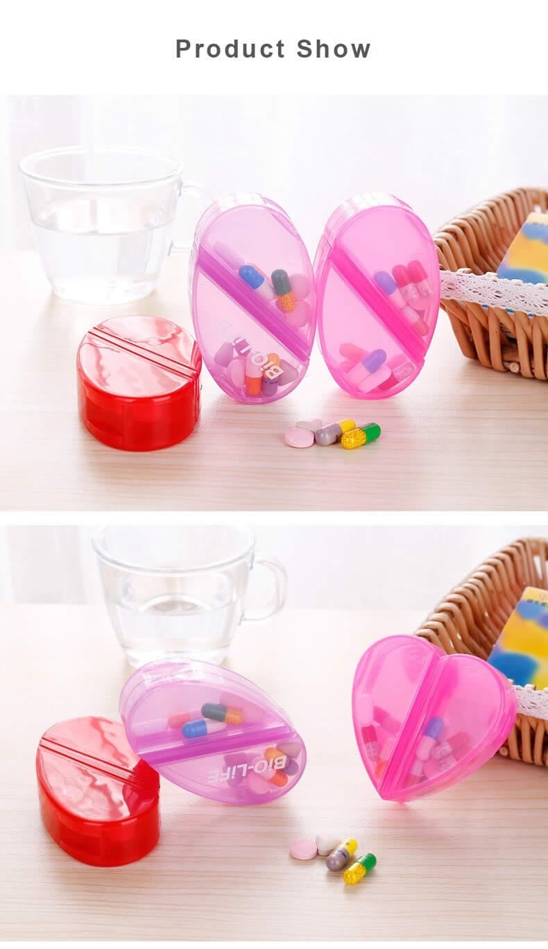 heart shape plastic pill box product display 7