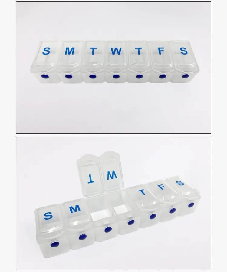 large push button pill organizer product display 6