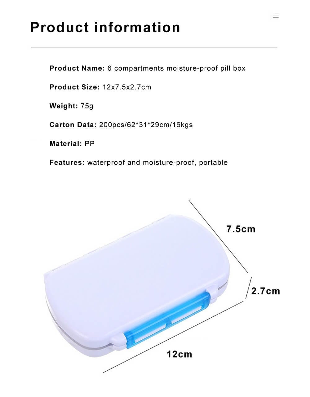 moisture proof plastic pill box product display 3