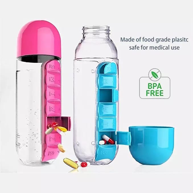 pill box water bottle 500ml product display 4