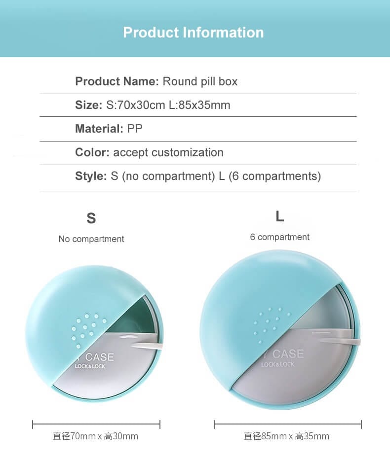 portable round medicine organizer product display 2