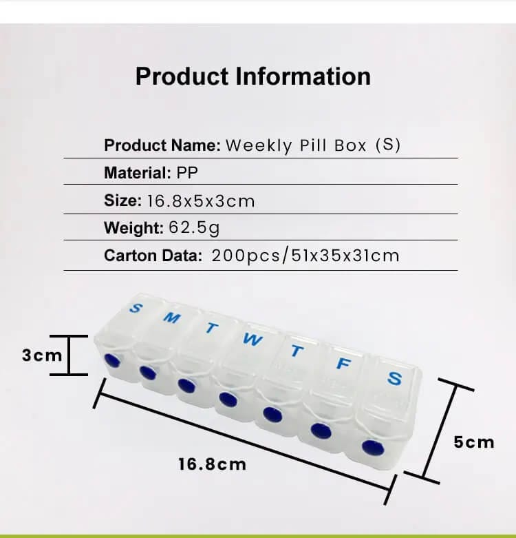 single push button pill organizer product display 3