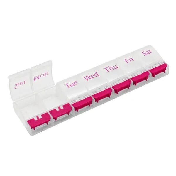 single push button weekly pill box 1