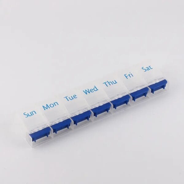 single push button weekly pill box 6