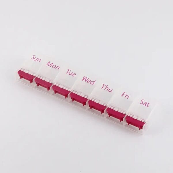 single push button weekly pill box 9