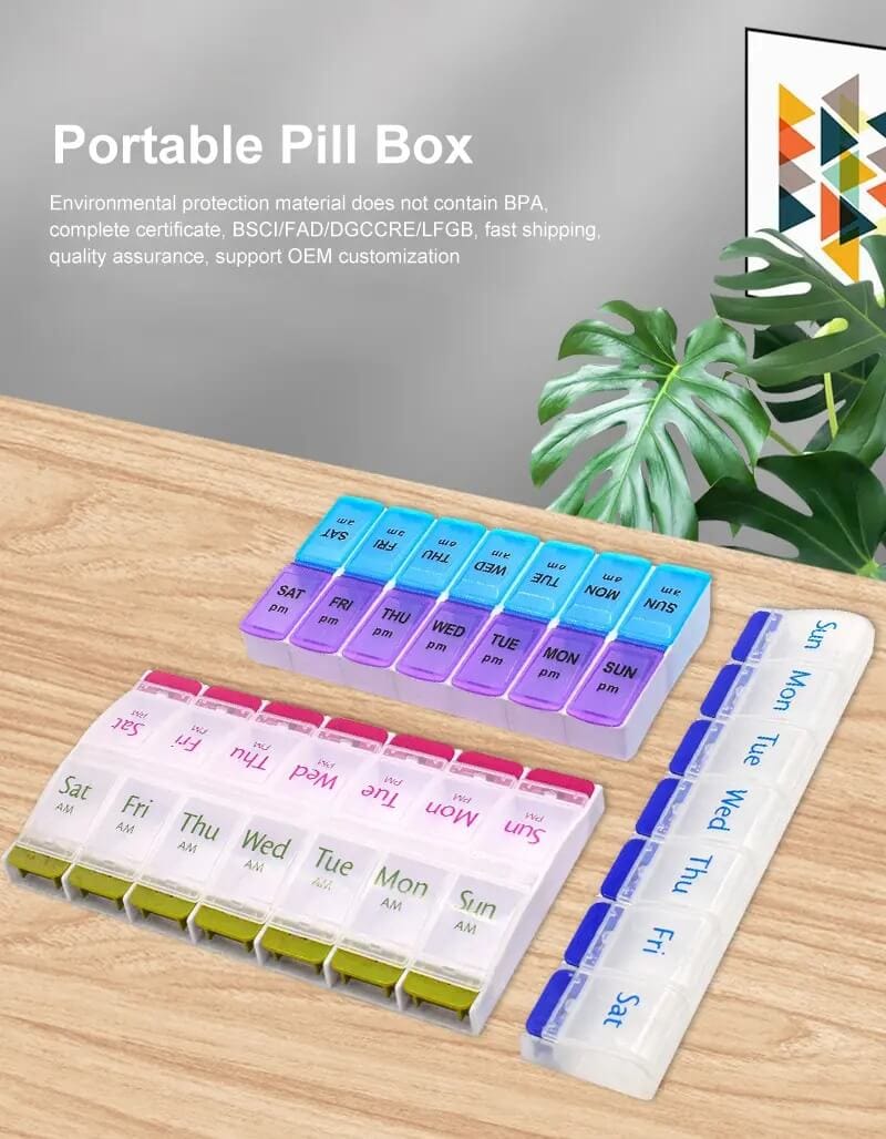 single push button weekly pill box product display 1