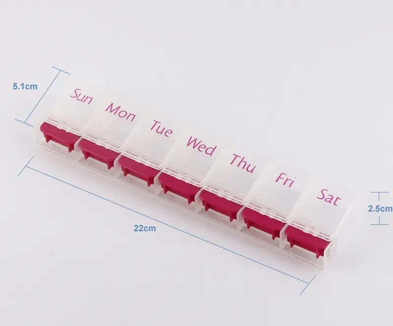 single push button weekly pill box product display 2