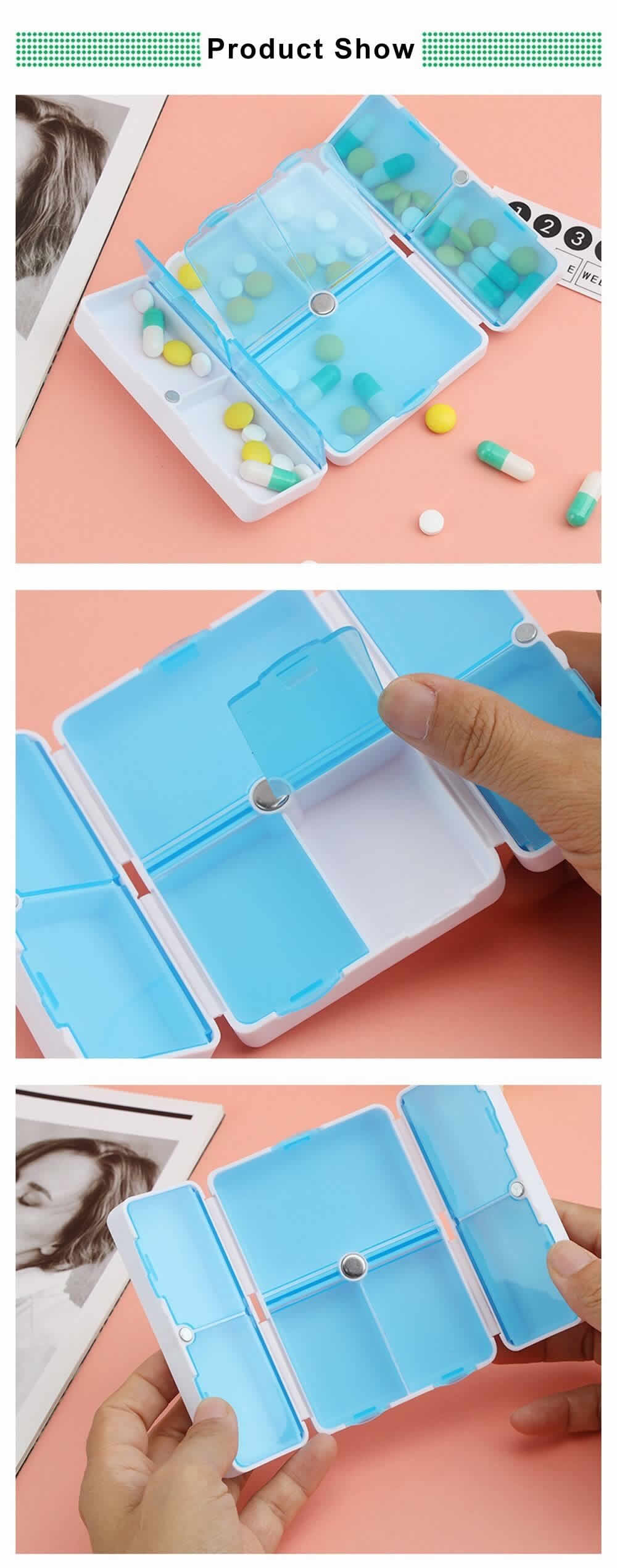 weekly magnetic pill box product display 9