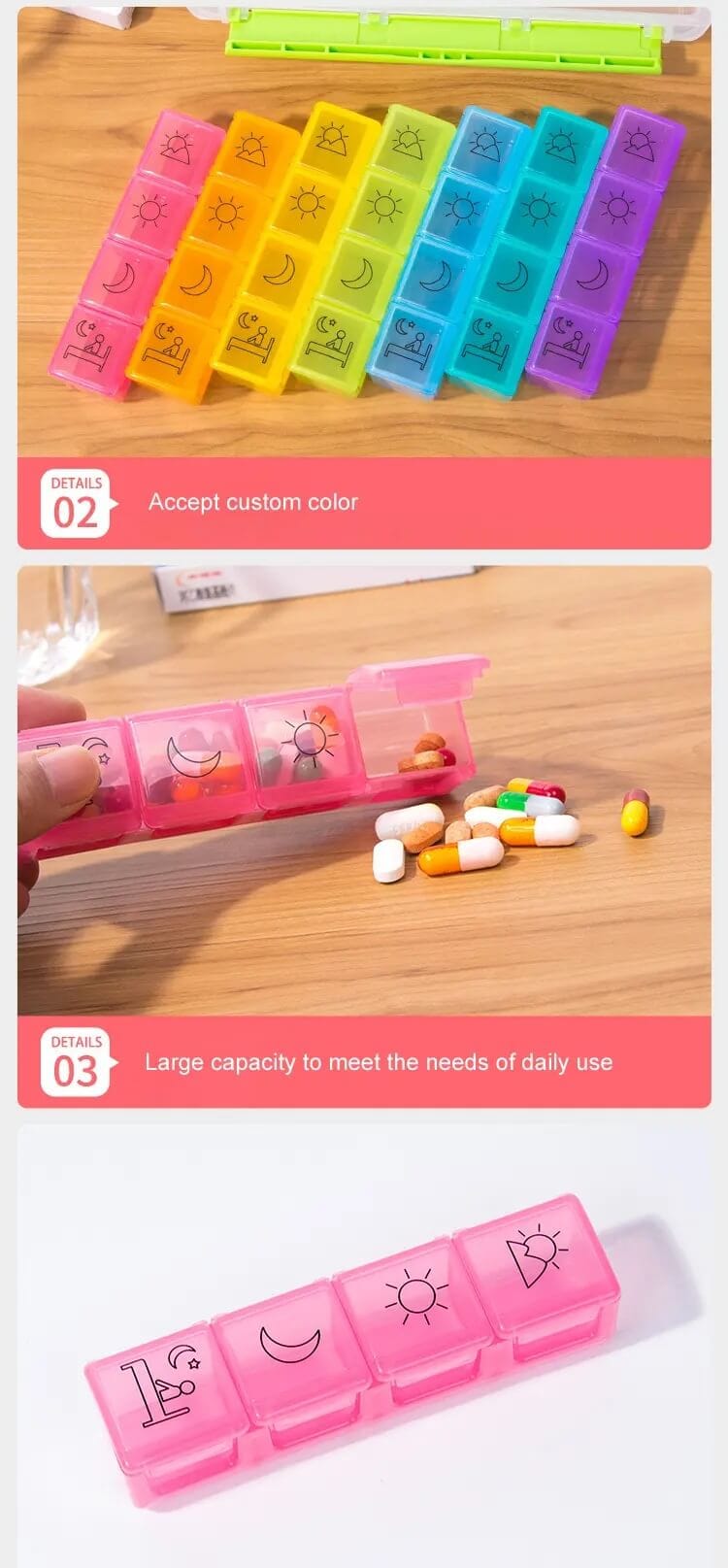 weekly pill organizer product display 4