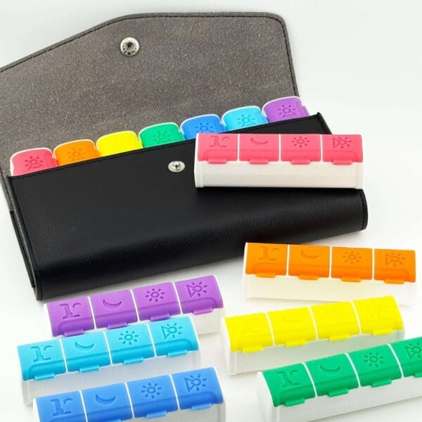 weekly pu leather silicone pill box 3