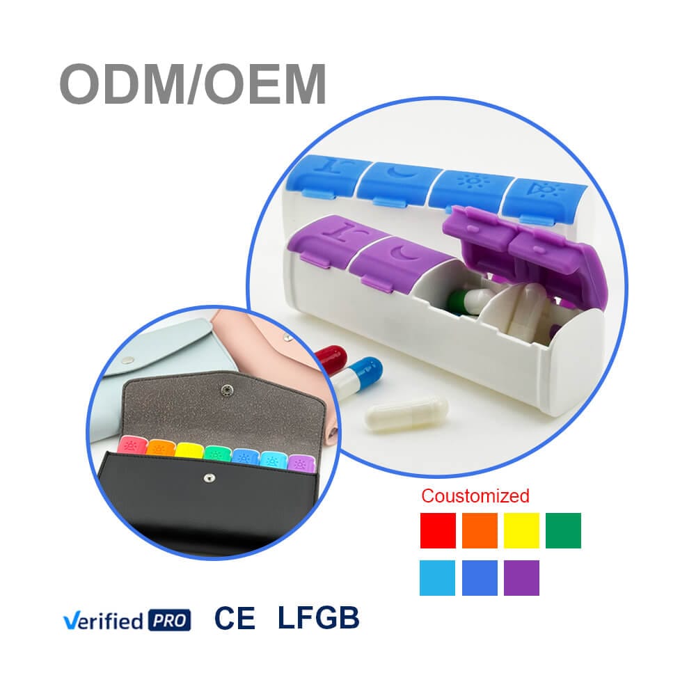 weekly pu leather silicone pill box product display 5