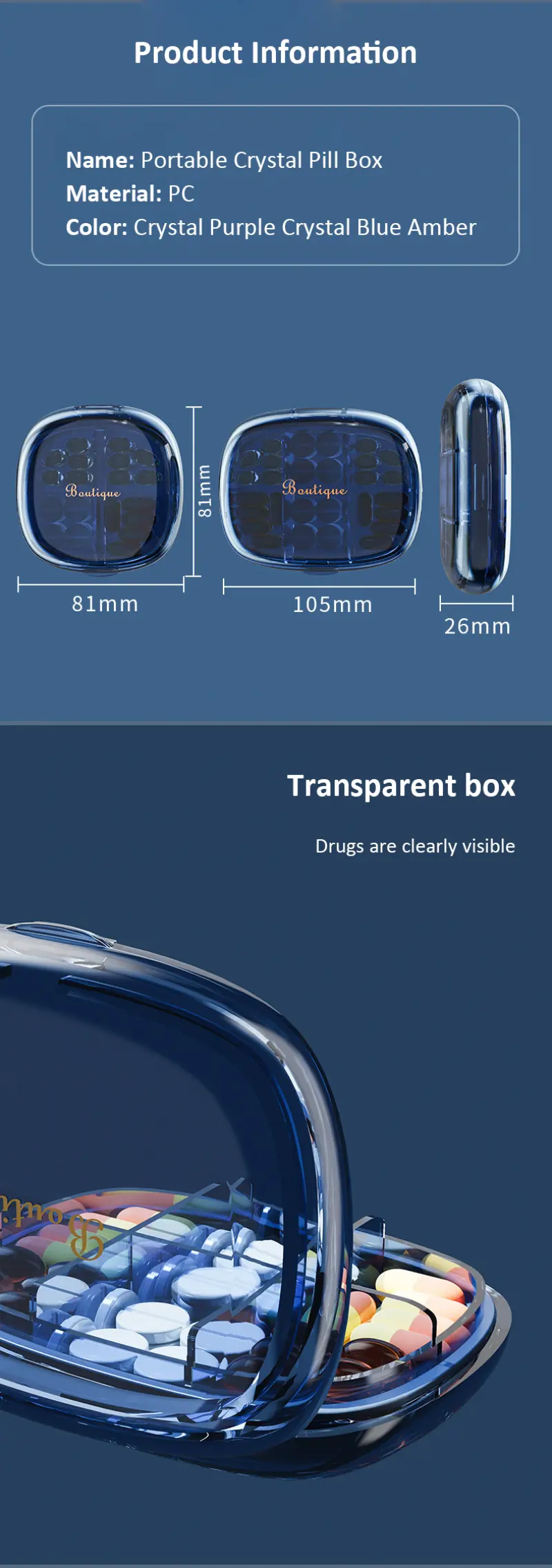 6 Compartment Travel Medicine Case (7)