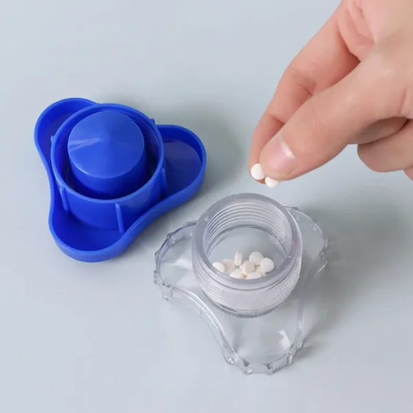 Pill Crusher Grinder Tablets Pills Crush Grind Powder Storage Box Cutter New Portable Tablet Crusher Grinder Multifunction (5)