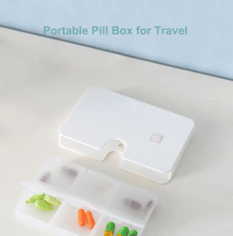 Portable Carry on Mini Pill Box Plastic Dispenser 6 Compartments Small Pill Box Weekly Pill Capsule Organizer (1)