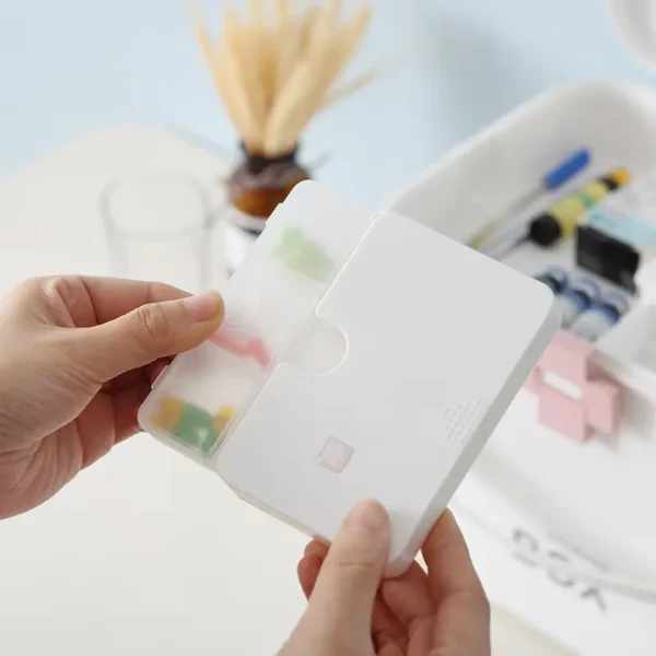 Portable Carry on Mini Pill Box Plastic Dispenser 6 Compartments Small Pill Box Weekly Pill Capsule Organizer (10)