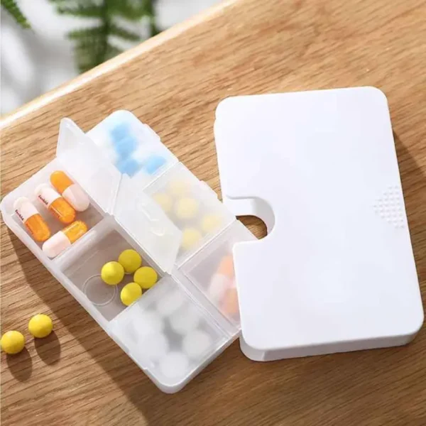 Portable Carry on Mini Pill Box Plastic Dispenser 6 Compartments Small Pill Box Weekly Pill Capsule Organizer (3)