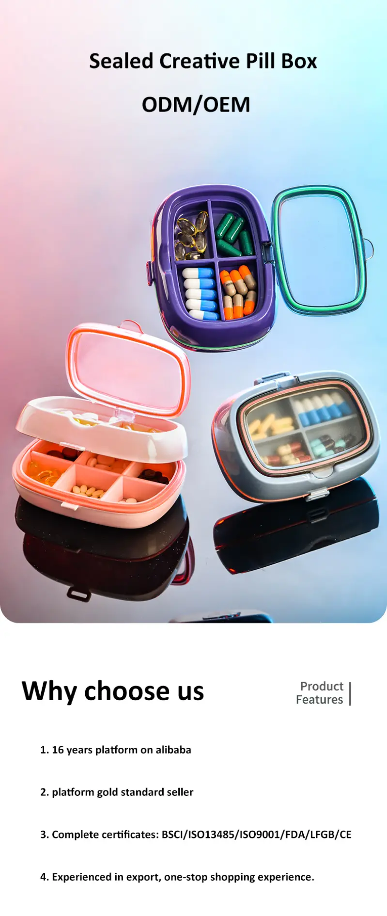 10 Compartment Pill Box with Double Seal – BS0800J (1)