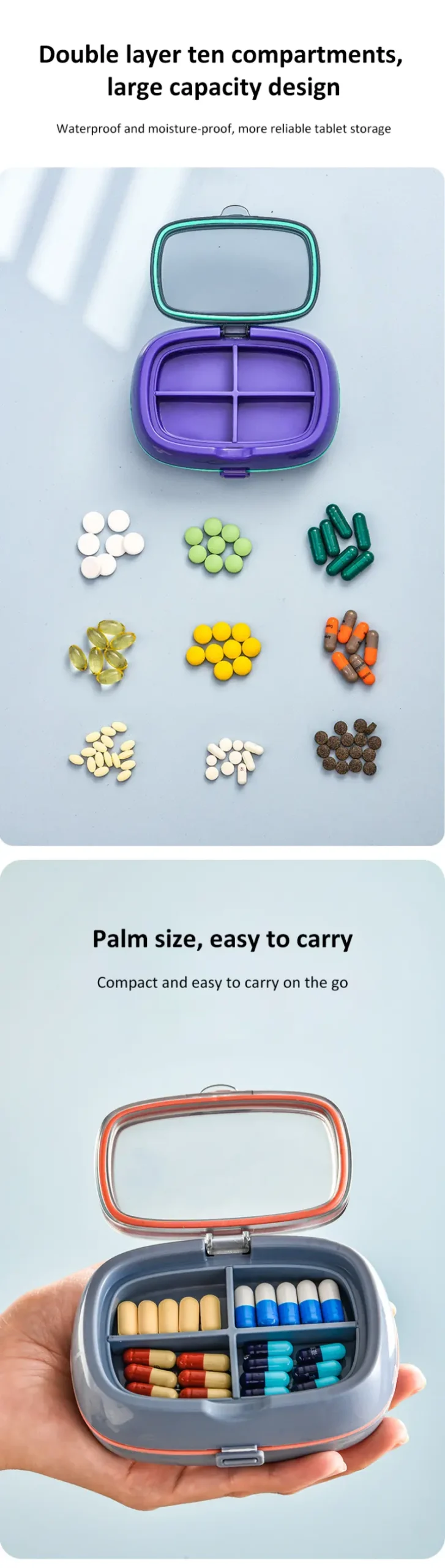10 Compartment Pill Box with Double Seal – BS0800J (4)