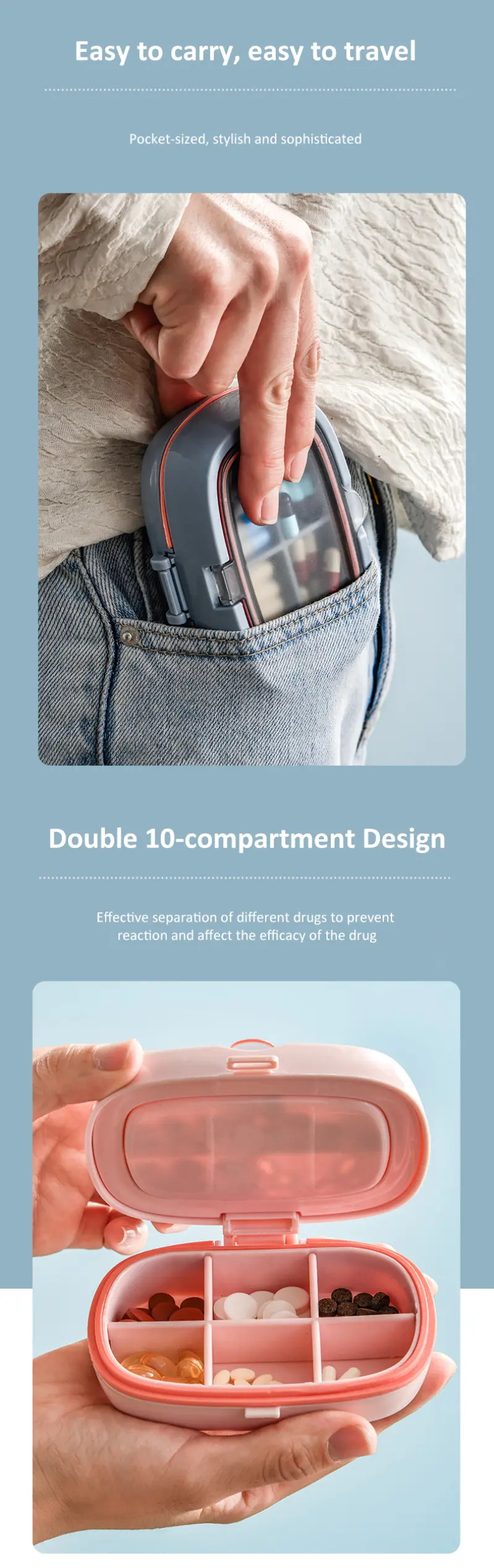 10 Compartment Pill Box with Double Seal – BS0800J (7)