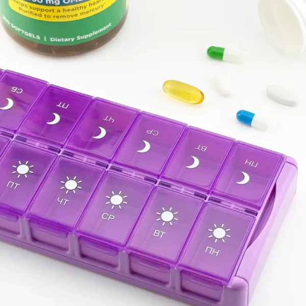 14 Compartment Weekly AMPM Pill Organizer (4)