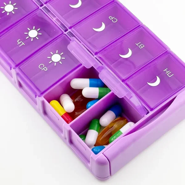 14 Compartment Weekly AMPM Pill Organizer (6)