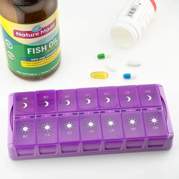 14 Compartment Weekly AMPM Pill Organizer (8)