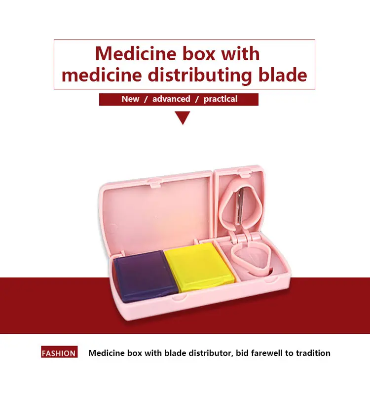 2 Compartment Pill Box with Pill Cutter (2)