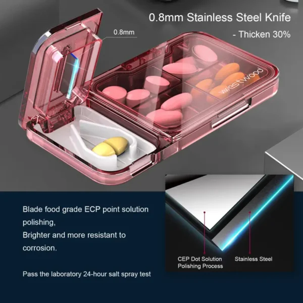 2 in 1 Pill Organizer with Cutter (8)