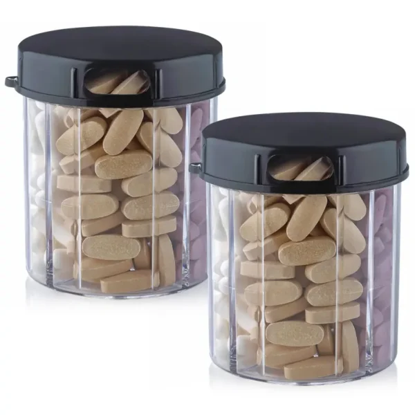 4 Compartment Pill Organizer with Rotating Lid (2)