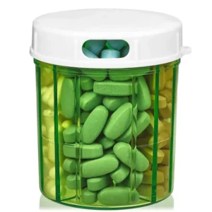 4 Compartment Pill Organizer with Rotating Lid (3)