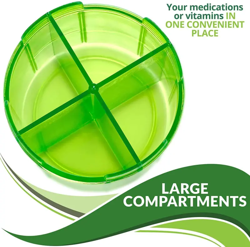 4 Compartment Pill Organizer with Rotating Lid (4)