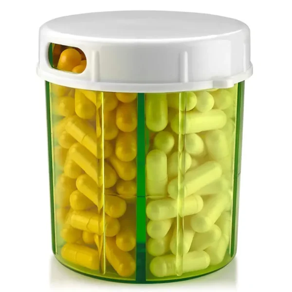 4 Compartment Pill Organizer with Rotating Lid (4)