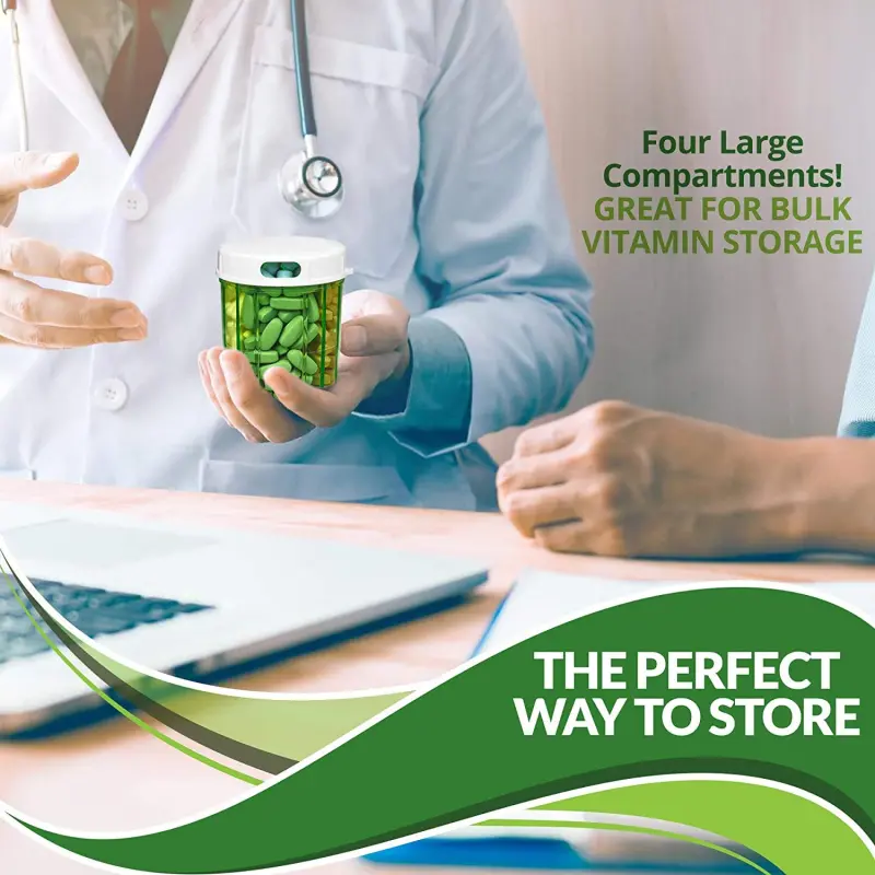 4 Compartment Pill Organizer with Rotating Lid (6)