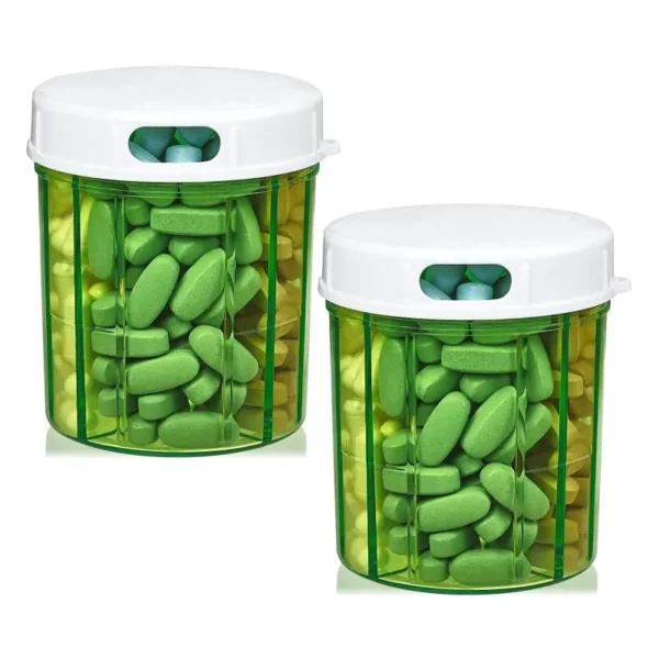 4 Compartment Pill Organizer with Rotating Lid (6)