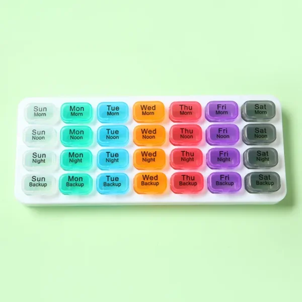 4 Row 28 Compartment Weekly Pill Organizer (6)