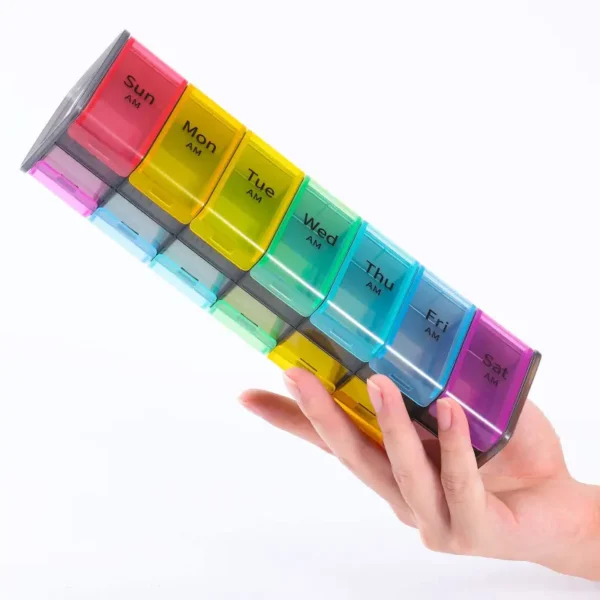 7 Day AM PM Weekly Pill Box with Double Layer Design (1)