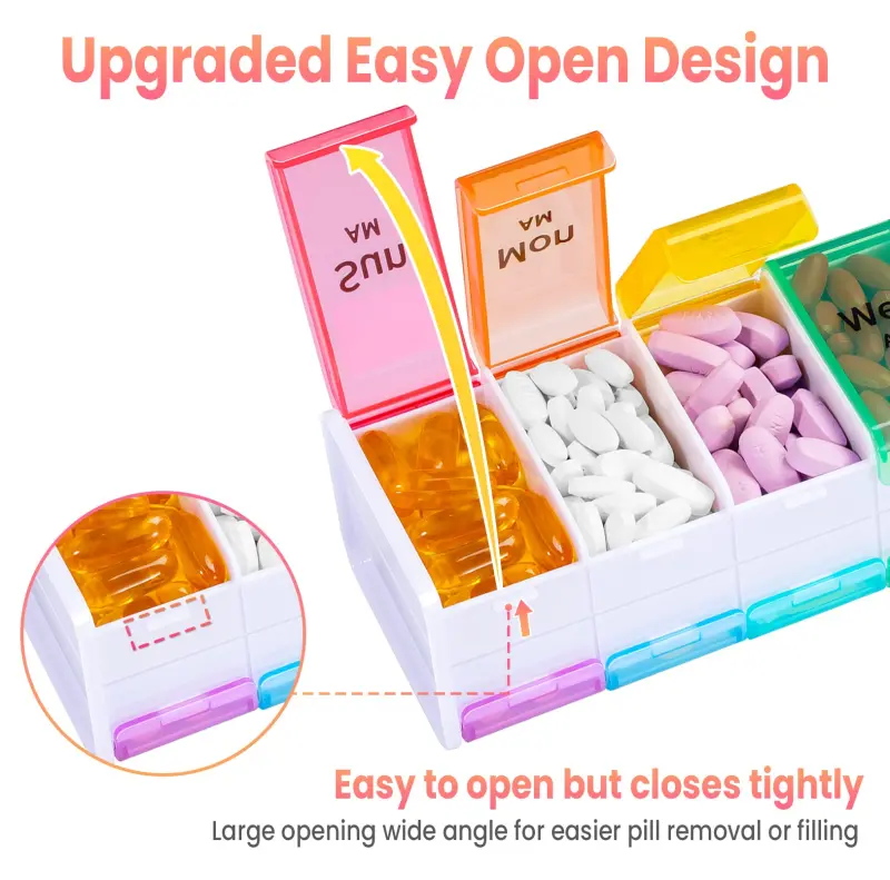 7 Day AM PM Weekly Pill Box with Double Layer Design (3)