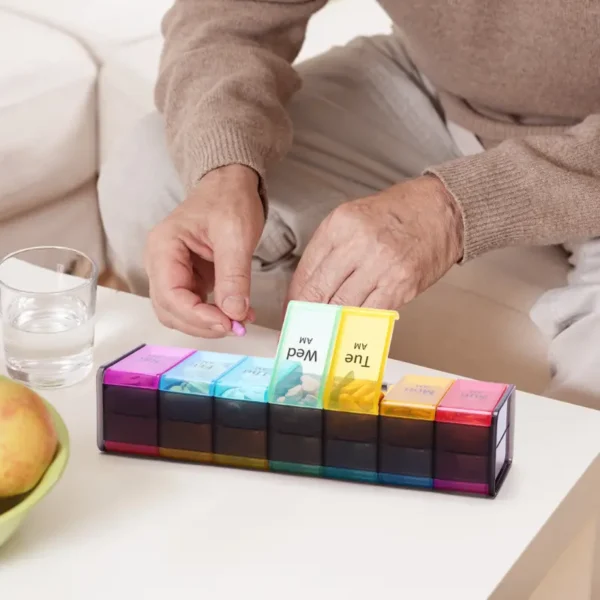 7 Day AM PM Weekly Pill Box with Double Layer Design (3)