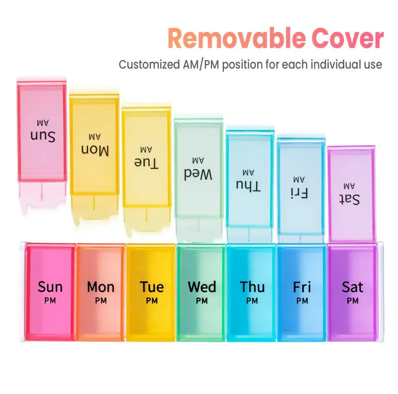 7 Day AM PM Weekly Pill Box with Double Layer Design (4)