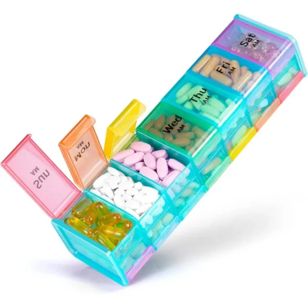 7 Day AM PM Weekly Pill Box with Double Layer Design (5)