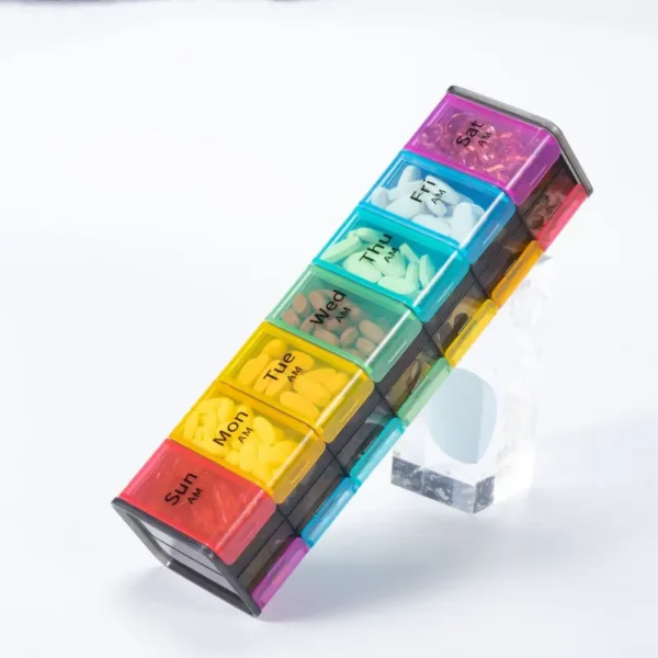 7 Day AM PM Weekly Pill Box with Double Layer Design (6)