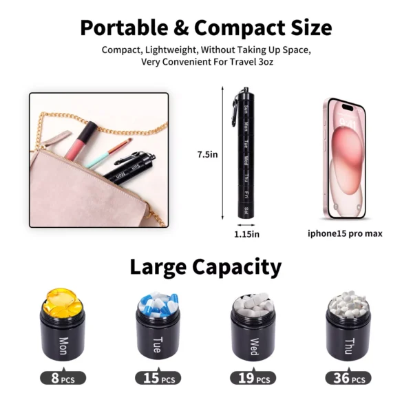 7 Day Aluminum Alloy Pill Organizer (3)