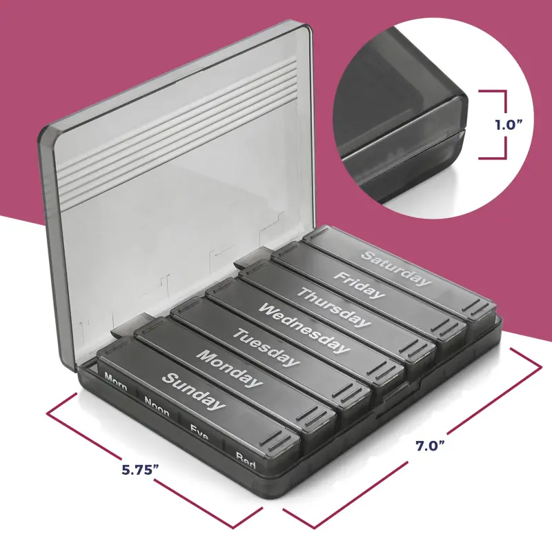 7 Day Medicine Box with 4 Daily Compartments (2)