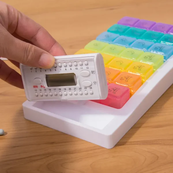7 Day Pill Organizer with 4 Times a Day Compartments and Alarm (10)