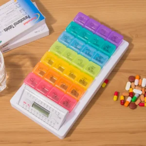 7 Day Pill Organizer with 4 Times a Day Compartments and Alarm (13)