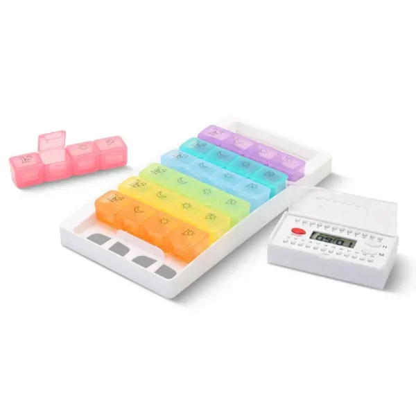7 Day Pill Organizer with 4 Times a Day Compartments and Alarm (8)
