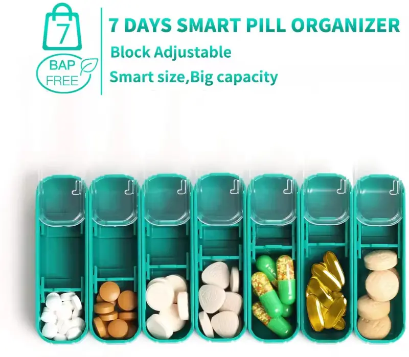 7 Day Pill Organizer with PU Leather Case BS1247J (3)