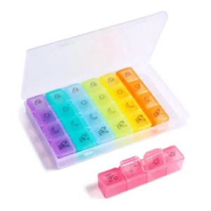 7 Day Pill Organizer – 4 Times a Day Weekly Medication Box (1)